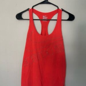 Nike Red Fitted Sleeveless Tank Top